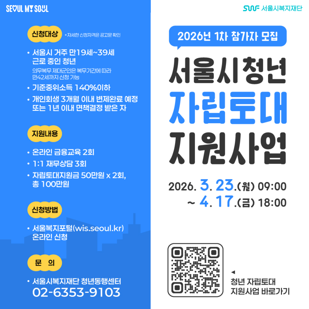 서울시 청년 자리토대 지원사업