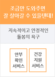 조금만 도와주면 잘 살아갈 수 있을텐데! 지속적이고 안정적인 돌봄의 욕구, 안부 확인 서비스, 건강 지원 서비스;